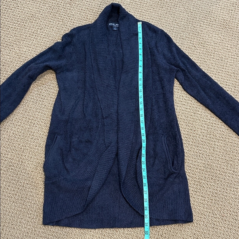 Barefoot Dreams CozyChic Lite Circle Cardi Open Front Cardigan Medium Black - Picture 16 of 17